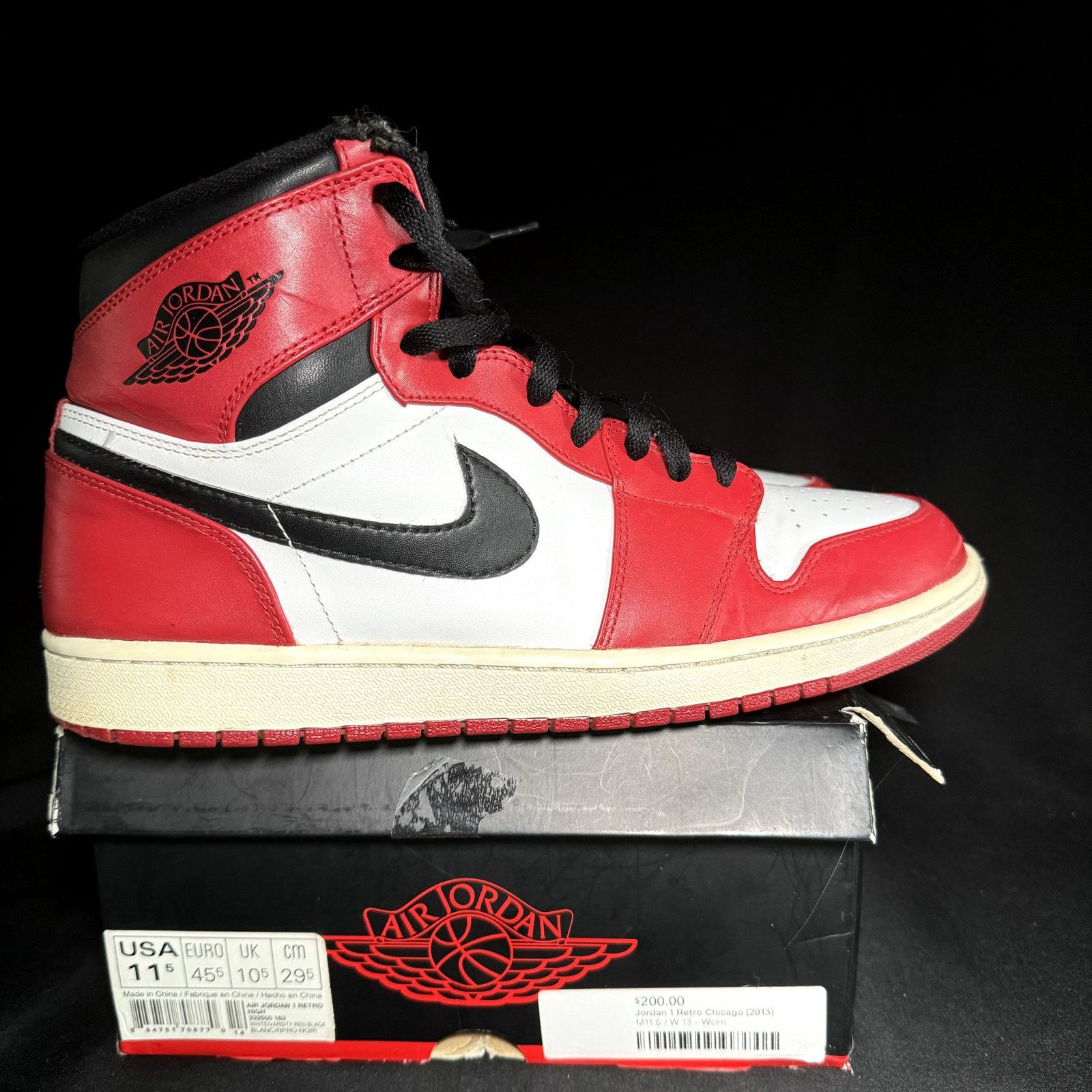 Jordan Brand Nike Air Jordan 1 Retro High Chicago 2013 Men's Shoes Size US 11.5 / EU 44-45 - 1 Thumbnail