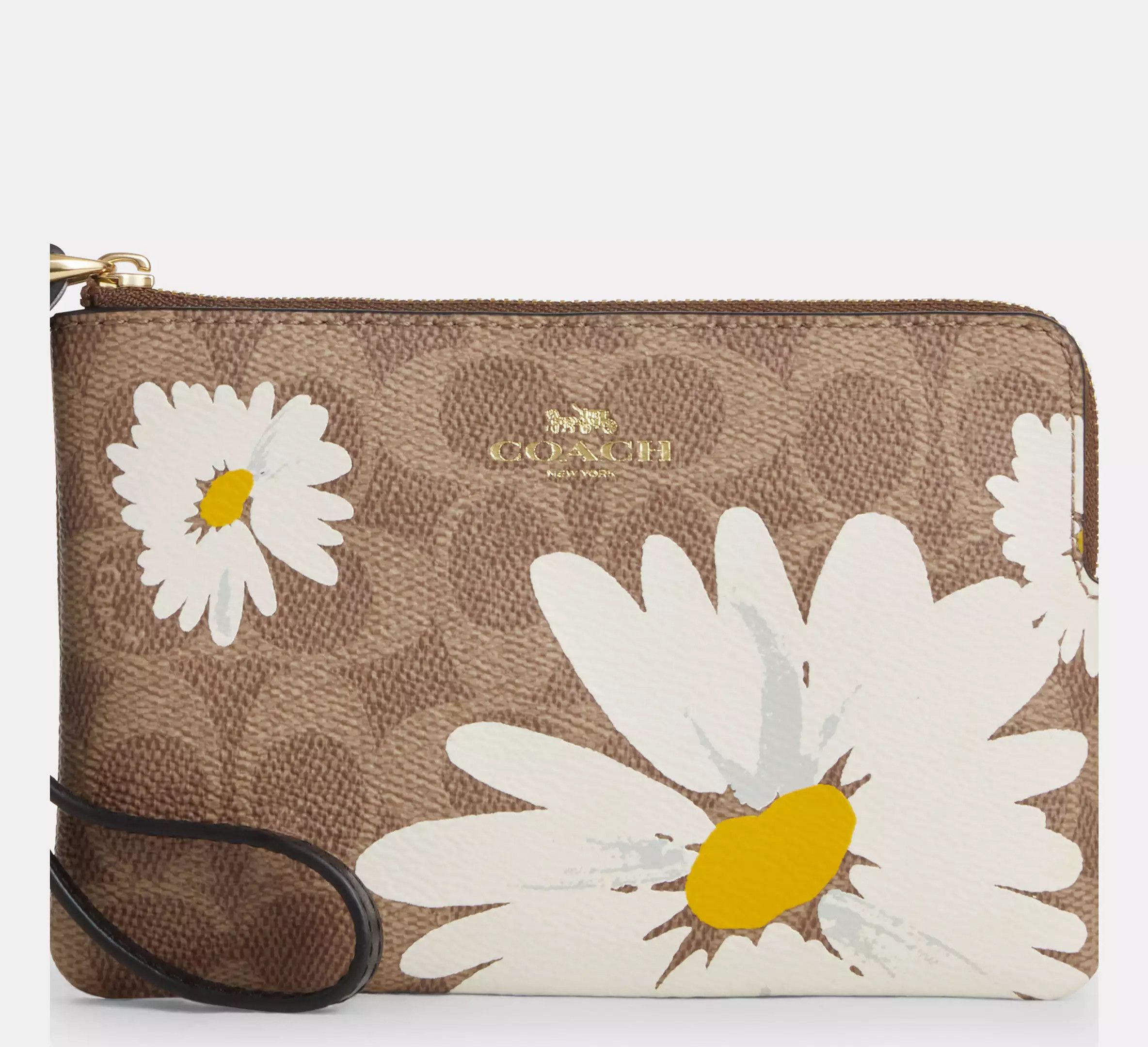 Coach Corner Zip Wristlet In Signature Canvas With Floral CZ604 Size ONE SIZE - 7 Thumbnail