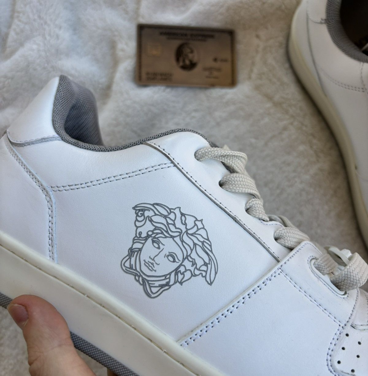 Versace Versace White/Grey Medusa Sneakers Size US 8 / EU 41 - 2 Thumbnail