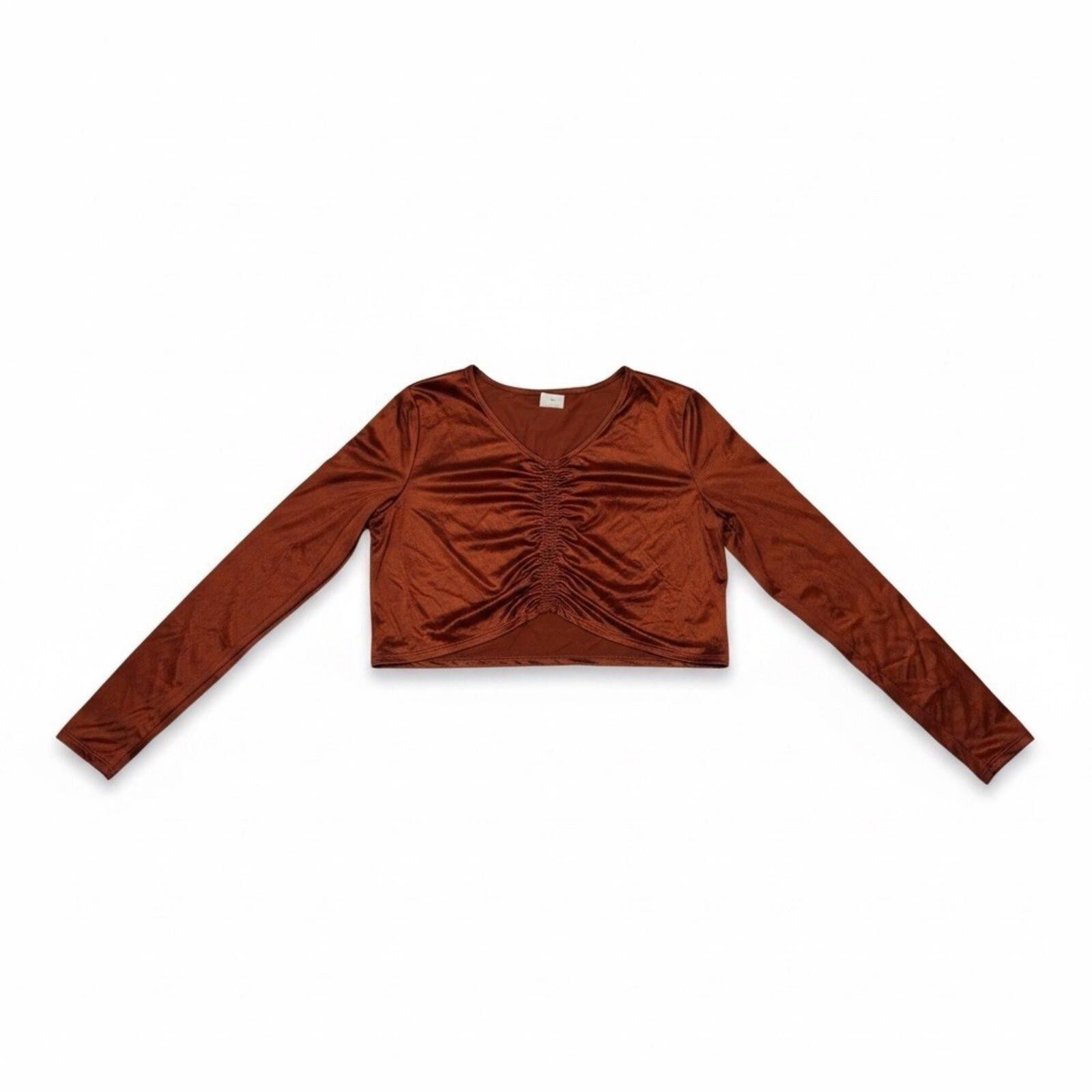 Callaway Calia Women Ruched RashGuard RedBrown LongSleeve CropTop2XL Size ONE SIZE - 3 Thumbnail
