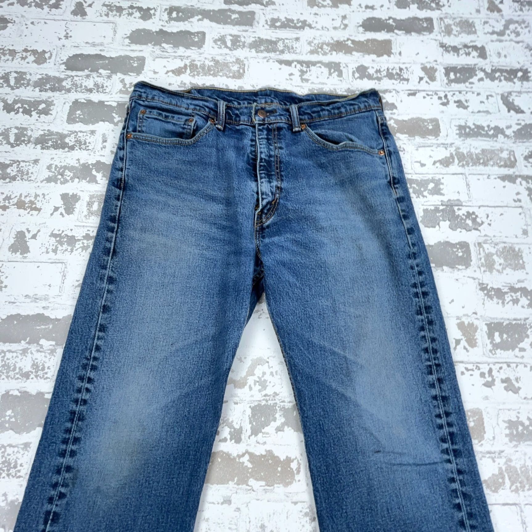 Levi's Levi's 505 Jeans Men 36x32 Straight Regular Fit Medium Wash Blue Denim Pants N/A Size US 36 / EU 52 - 5 Thumbnail