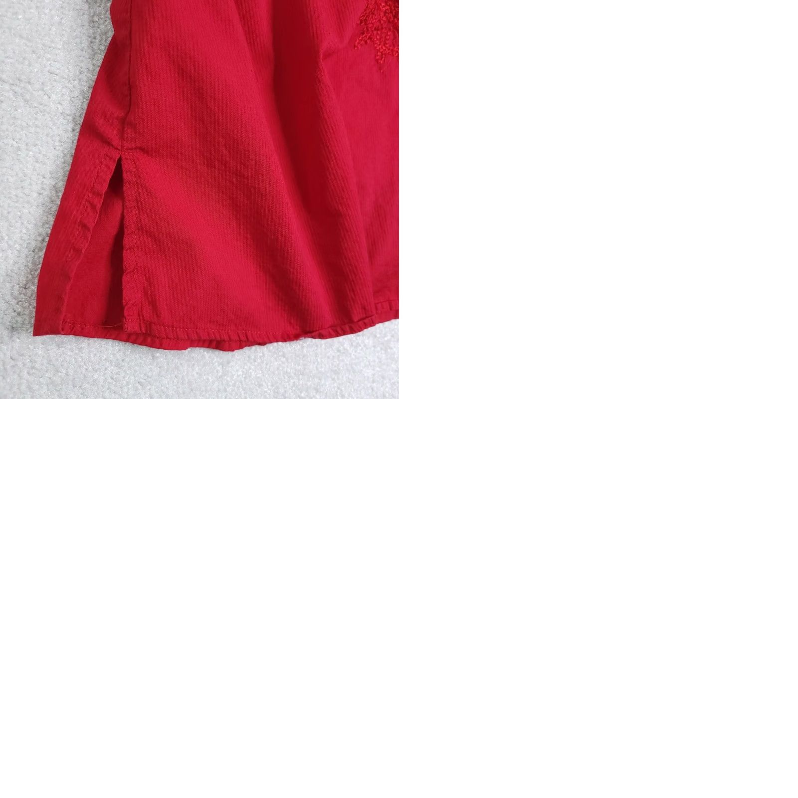 Vintage VINTAGE Cambridge Dry Goods Women's XL Red Embroidered Button Blouse Knit Cotton Bell Sleeve 90s Tunic Size XL / US 12-14 / IT 48-50 - 9 Thumbnail