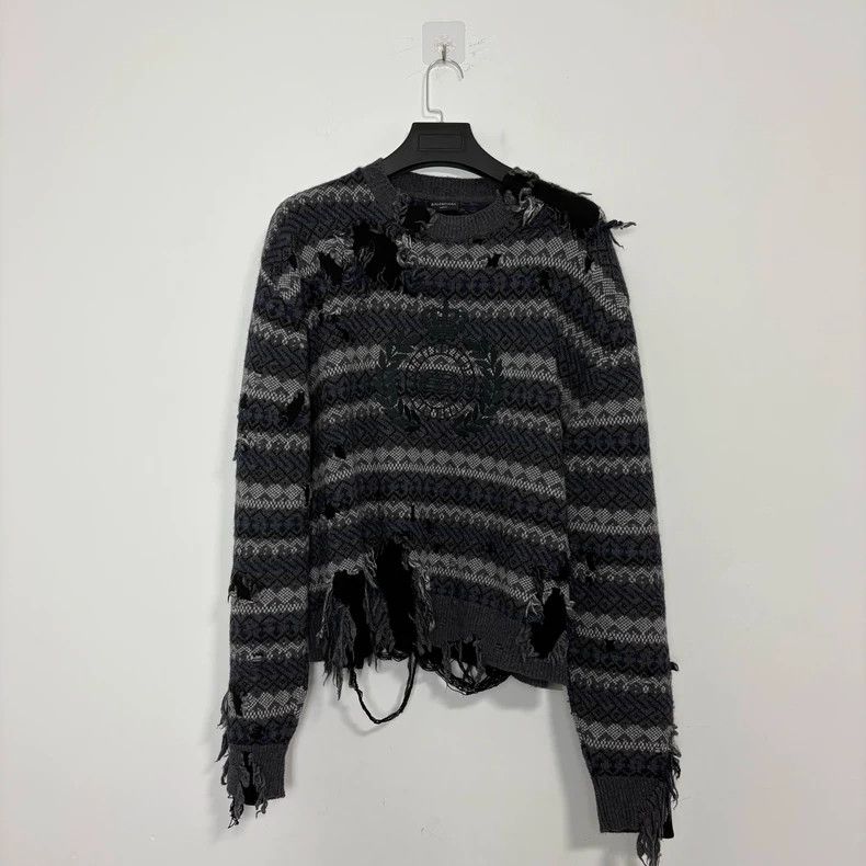 Balenciaga Balenciaga Crown ears of wheat destroy sweaters Size US L / EU 52-54 / 3 - 1 Thumbnail