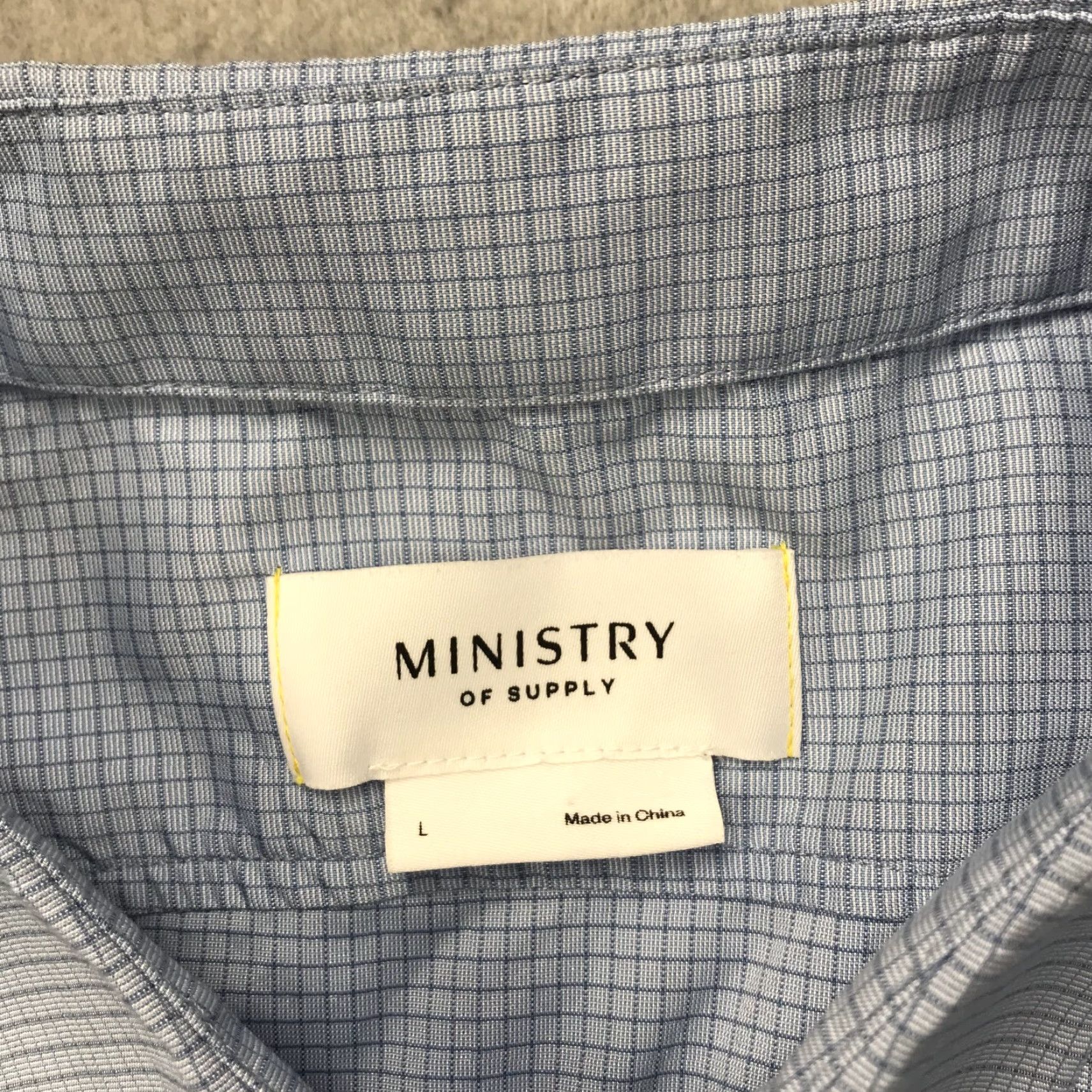 Vintage MINISTRY OF SUPPLY Shirt Mens Large Blue Check Preppy Work Casual Button Collar Size US L / EU 52-54 / 3 - 4 Thumbnail