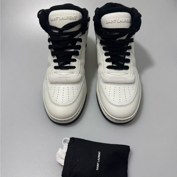 Saint Laurent Paris Saint Laurent SL-80 Mid Top Sneakers White Black Men’s EU 42 Size US 9 / EU 42 - 2 Thumbnail