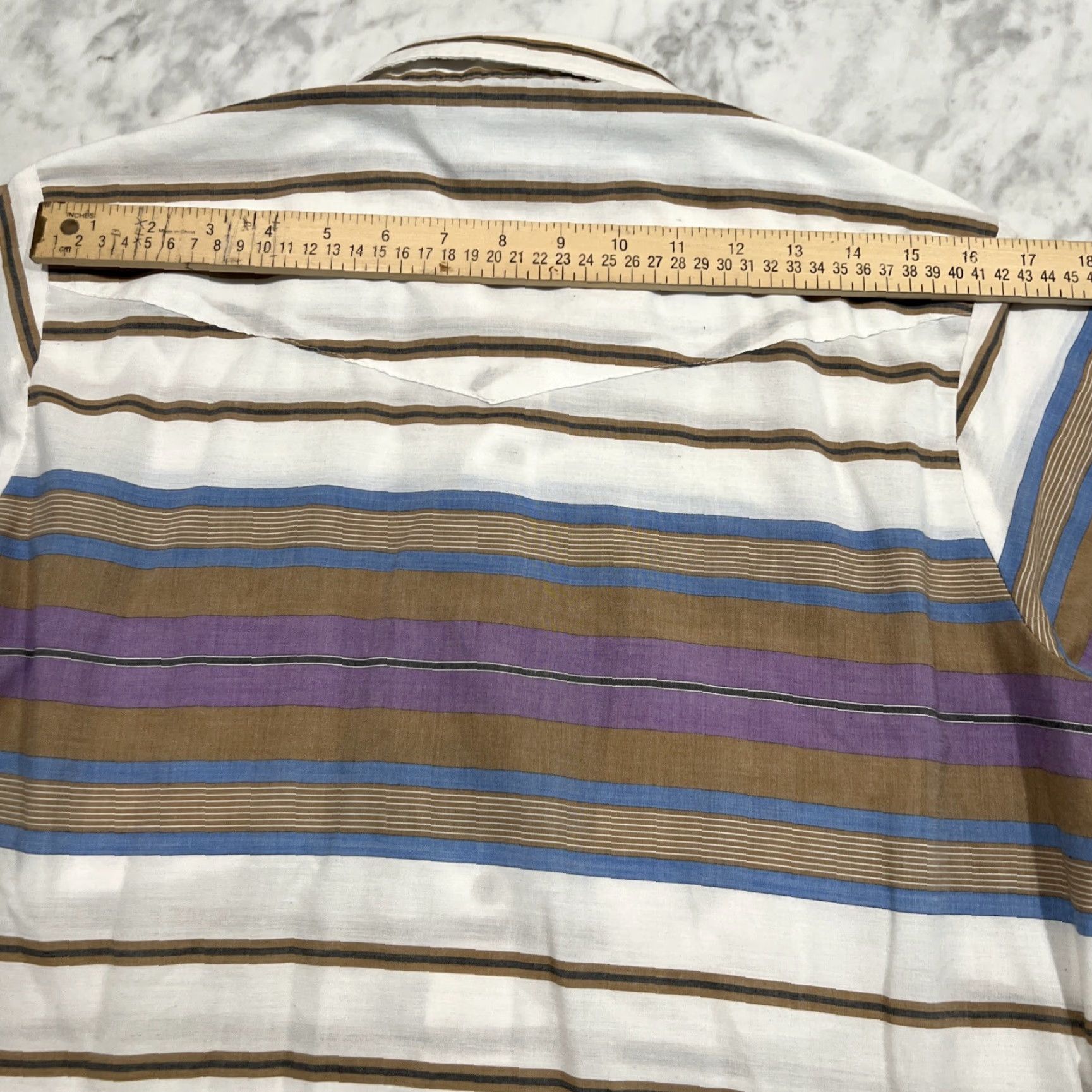 Roper VINTAGE Roper Western Shirt Medium Long Sleeve Pearl Snap Lightweight Stripes US Mens Regular Button-Up Cowboy Theme Cowboy Size US M / EU 48-50 / 2 - 7 Thumbnail