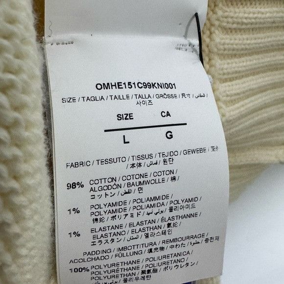 Off-White Off-White Crewneck Diagonal Stripe Jumper Beige Men’s Size L Size US L / EU 52-54 / 3 - 7 Thumbnail