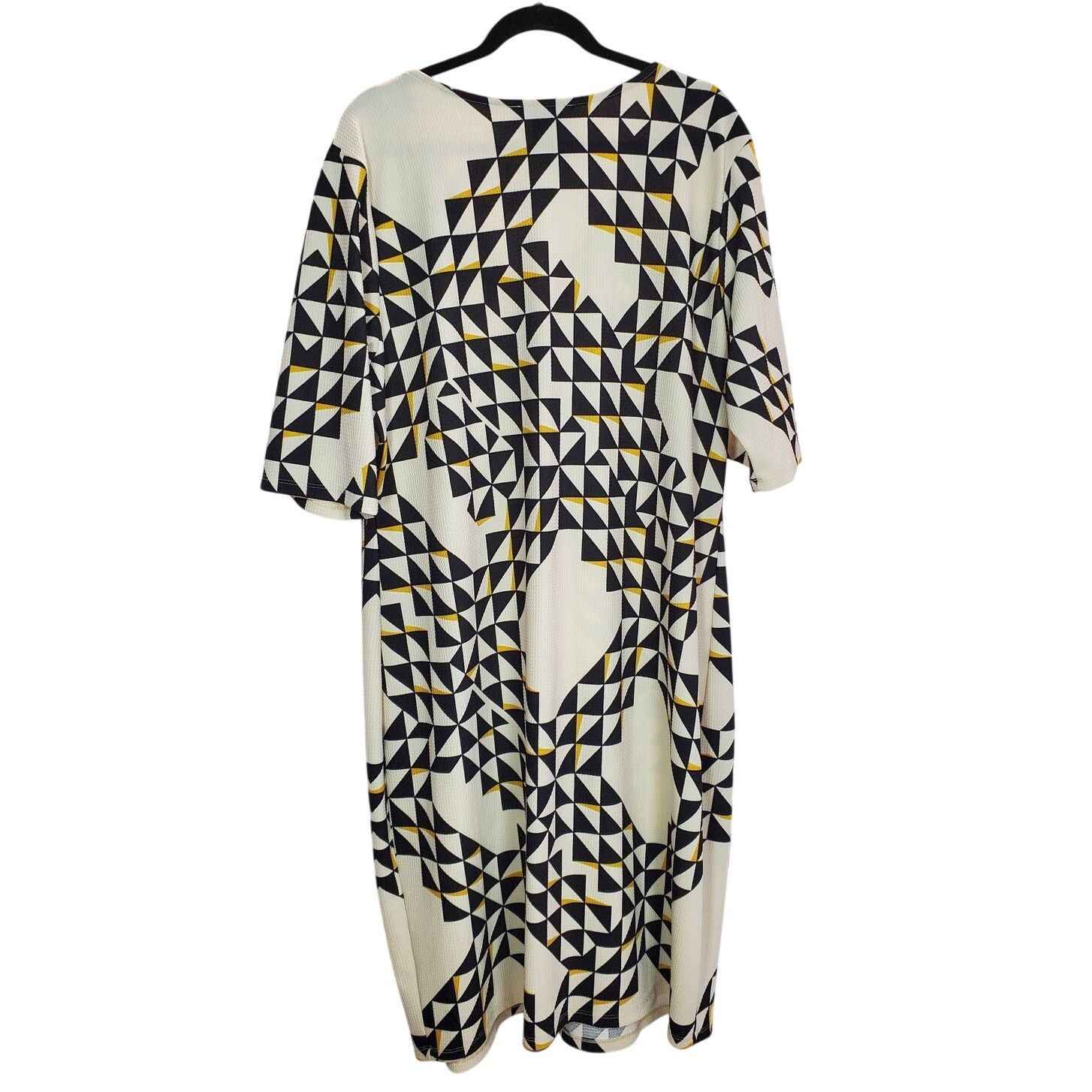 Other Ashley Stewart Cream Geometric Grommet Dress Size 26/28 Size 4XL / US 24-26 - 2 Thumbnail