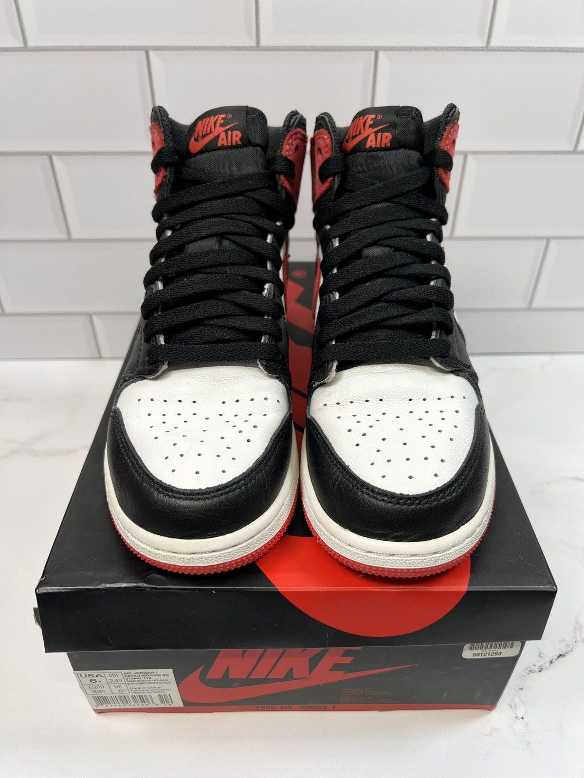 Jordan Brand Nike Air Jordan 1 1s Retro High OG GS Track Red Size US 6 / EU 39 - 2 Thumbnail
