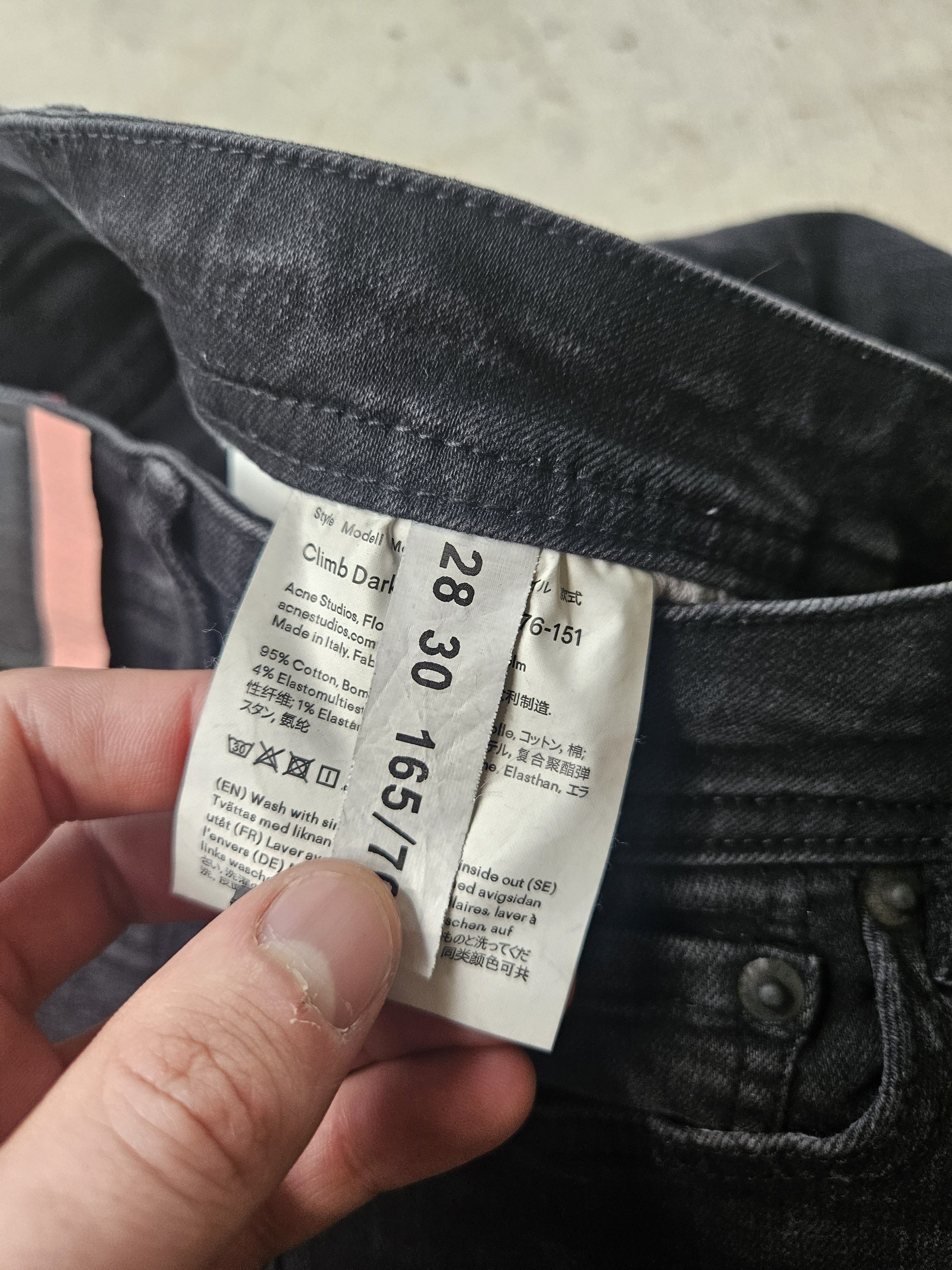 Acne Studios Blå Konst Climb Dark Blue Black Denim Jeans Size US 28 / EU 44 - 11 Thumbnail