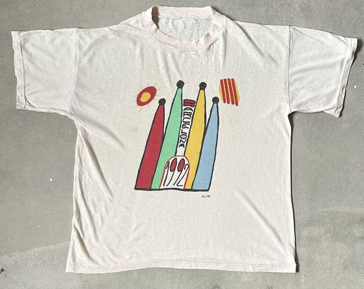 Vintage VINTAGE OLYMPICS BARCELONA 1992 J.M. PAPERTHIN TEE Size US M / EU 48-50 / 2 - 1 Thumbnail