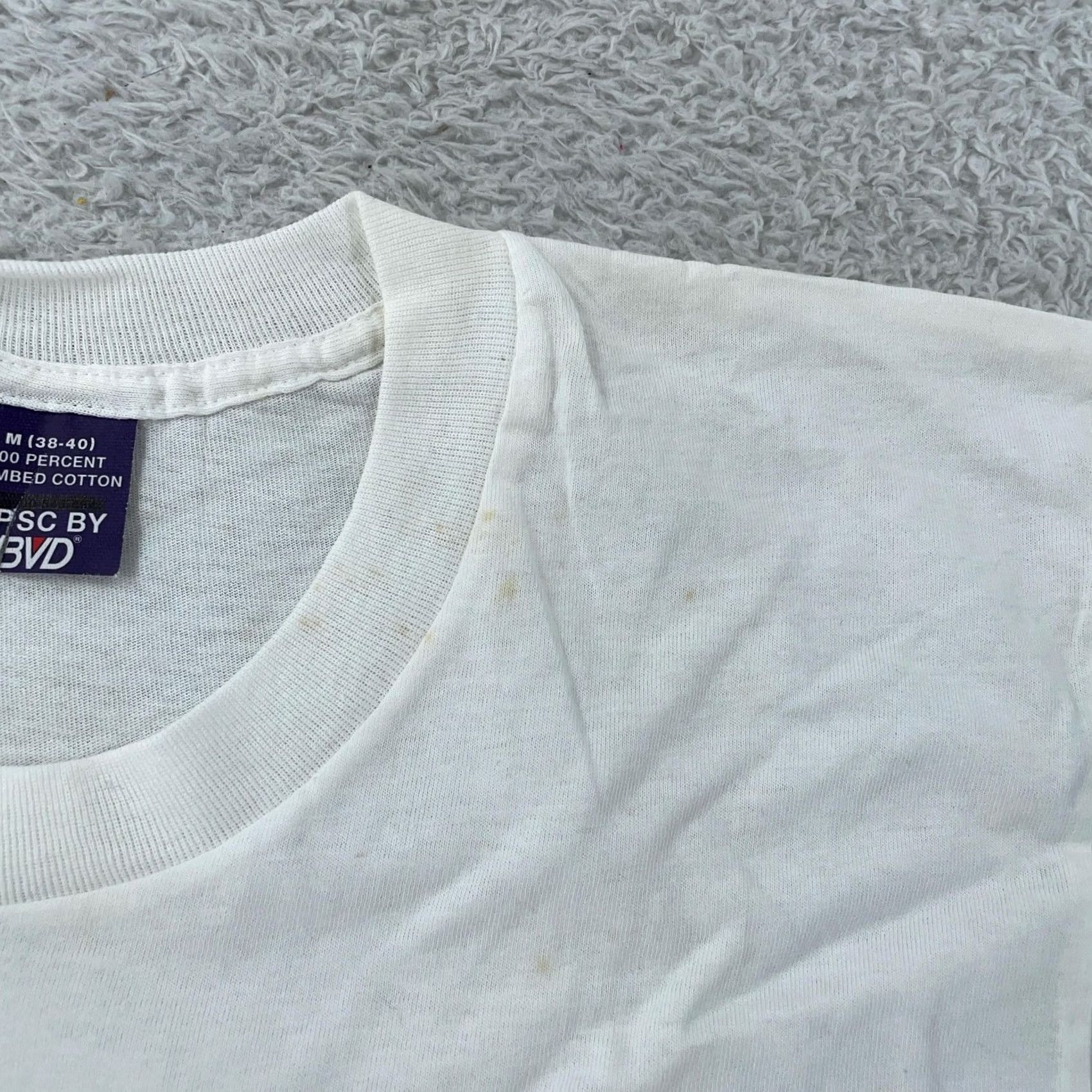 Vintage VINTAGE B.V.D Shirt Mens XS White Cotton Crewneck Short Sleeve Tee Size US XS / EU 42 / 0 - 5 Thumbnail