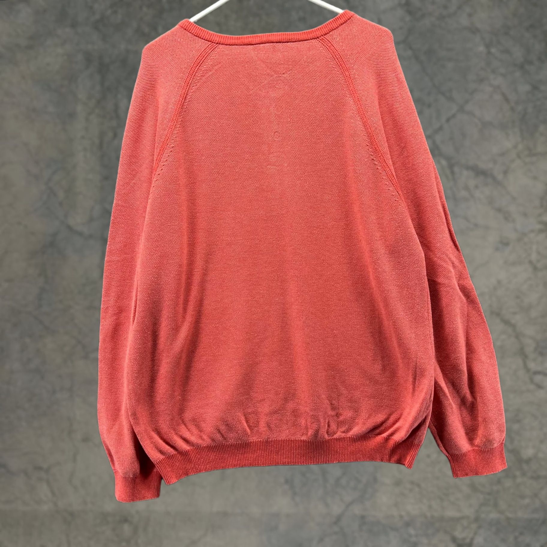 Tommy Bahama Tommy Bahama Sweater Mens XL Orange Pima Cotton V-Neck Waffle-Knit Pullover Size US XL / EU 56 / 4 - 1 Thumbnail