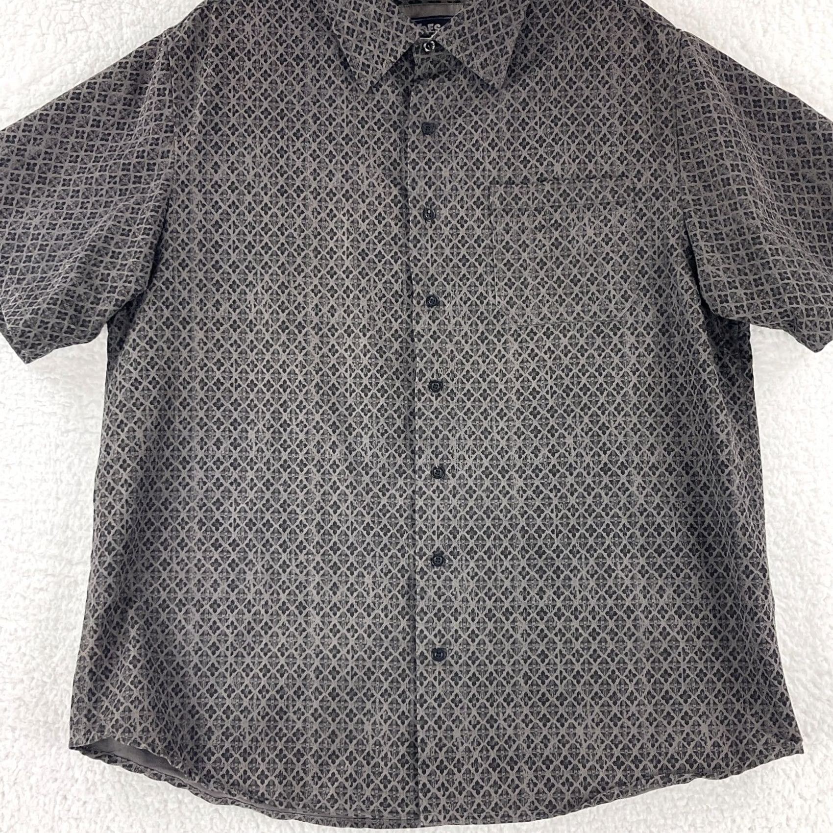 Vintage Toes On The Nose Button-Up Shirt Mens Large Brown Geo Print Dream Fit Casual Size US L / EU 52-54 / 3 - 5 Thumbnail
