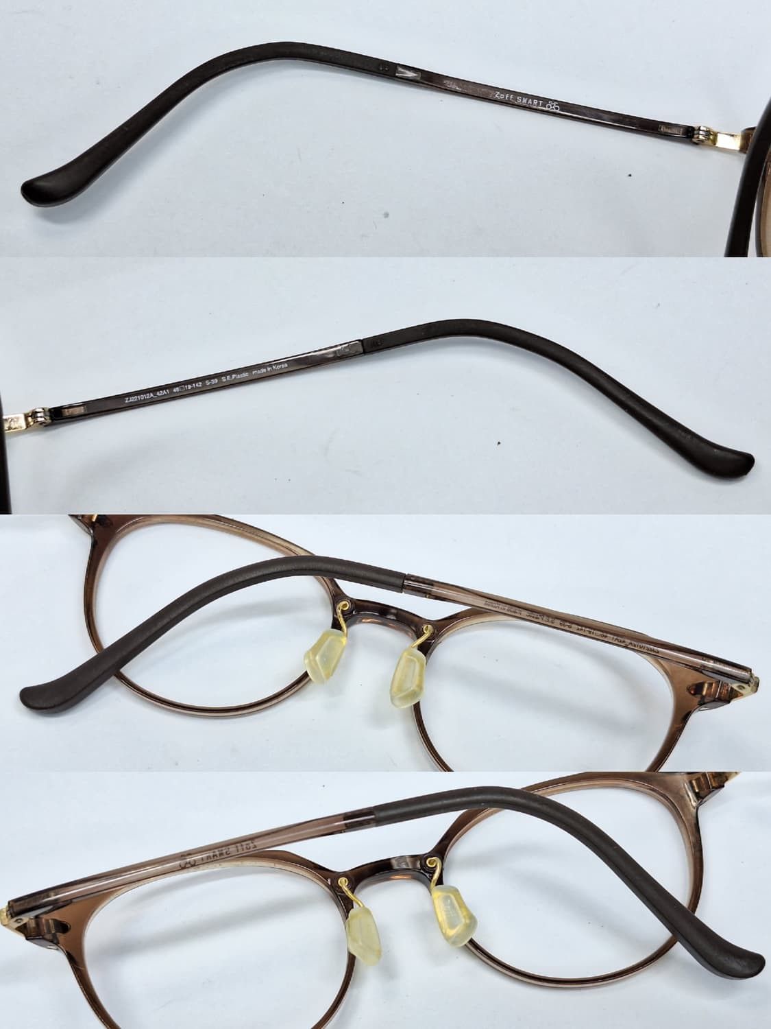 Vintage Zoff SMART ZJ221012 Brown Boston Glasses Frame Ultralight 9g Size ONE SIZE - 8 Thumbnail