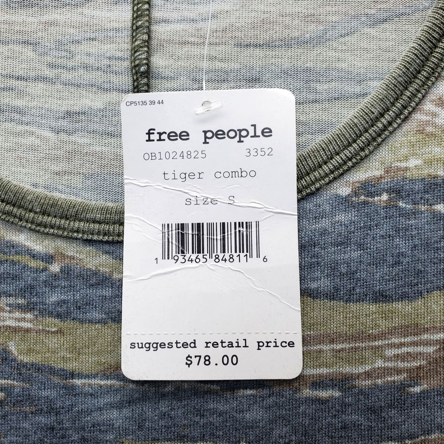 Free People Free People T-Shirt Womens Small Multicolor Burnout Tiger Combo Oversized Long Sleeve Size S / US 4 / IT 40 - 5 Thumbnail