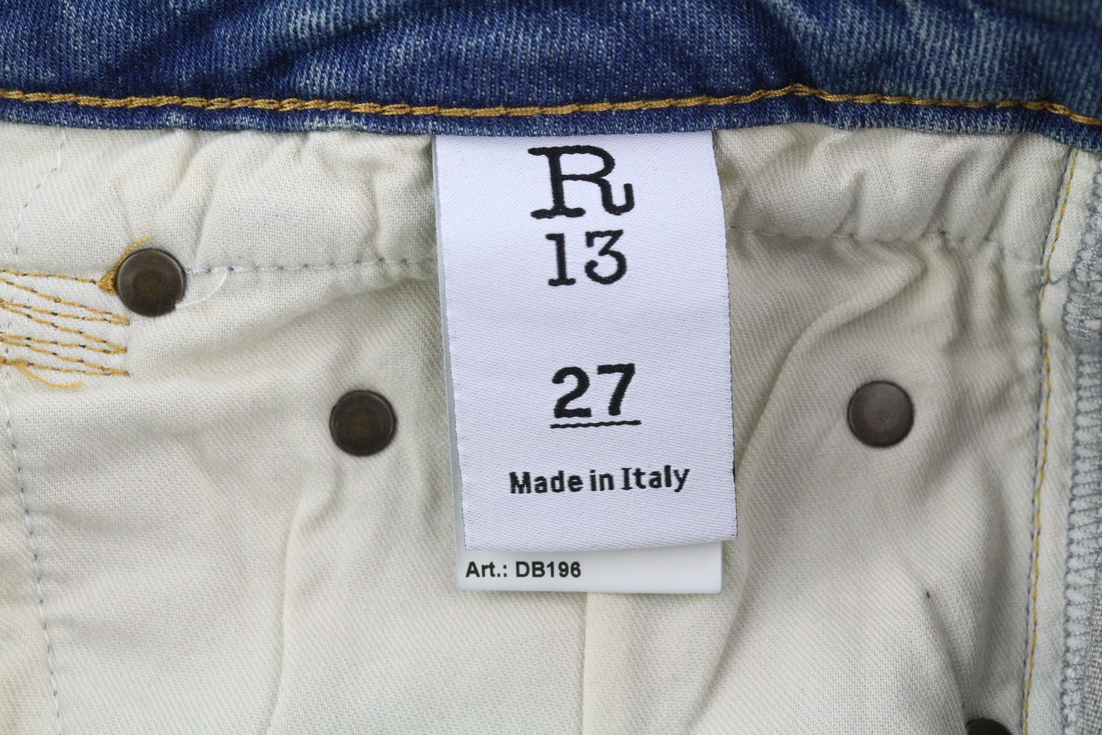 R13 BOY STRAIGHT 27 Cropped Ankle Washed Blue Kelly 84445 Size 27" / US 4 / IT 40 - 9 Thumbnail