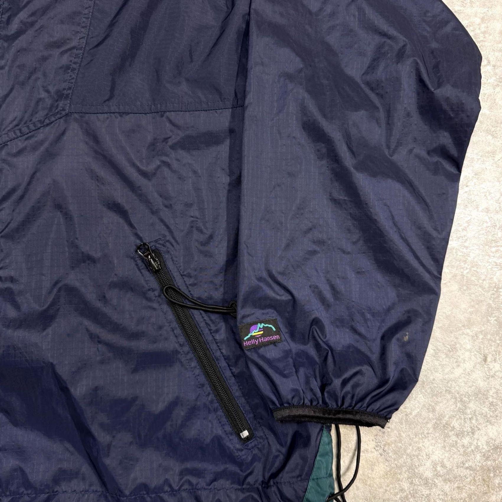 Helly Hansen Helly Hansen Jacket Mens Medium Navy Blue Hooded Windbreaker Nylon Shell Outdoor Size US M / EU 48-50 / 2 - 2 Thumbnail