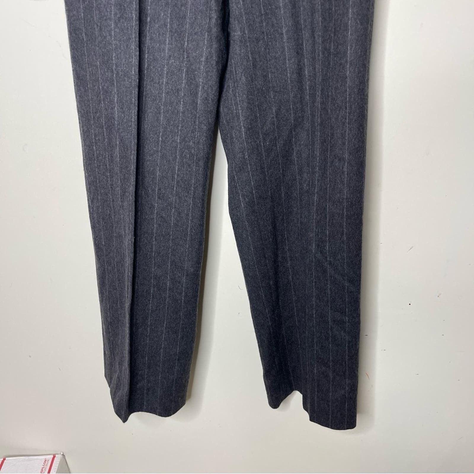 Max Mara Maxmara grey striped wool angora high waist dress pants Size 26" / US 2 / IT 38 - 6 Thumbnail