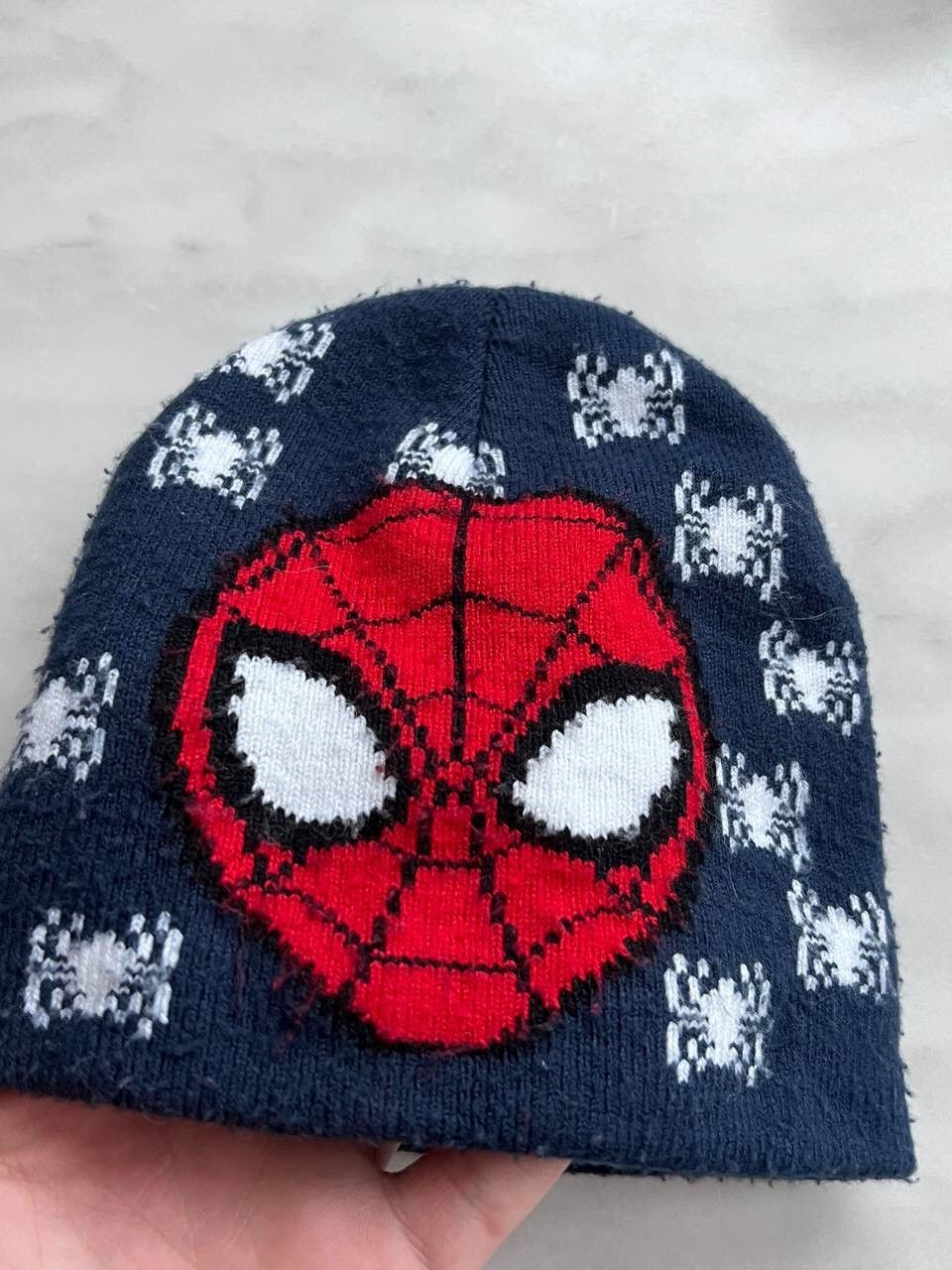 Japanese Brand × Vintage Y2k Spider Man Beanie Hat Eye Big Logo 00s Size ONE SIZE - 3 Thumbnail