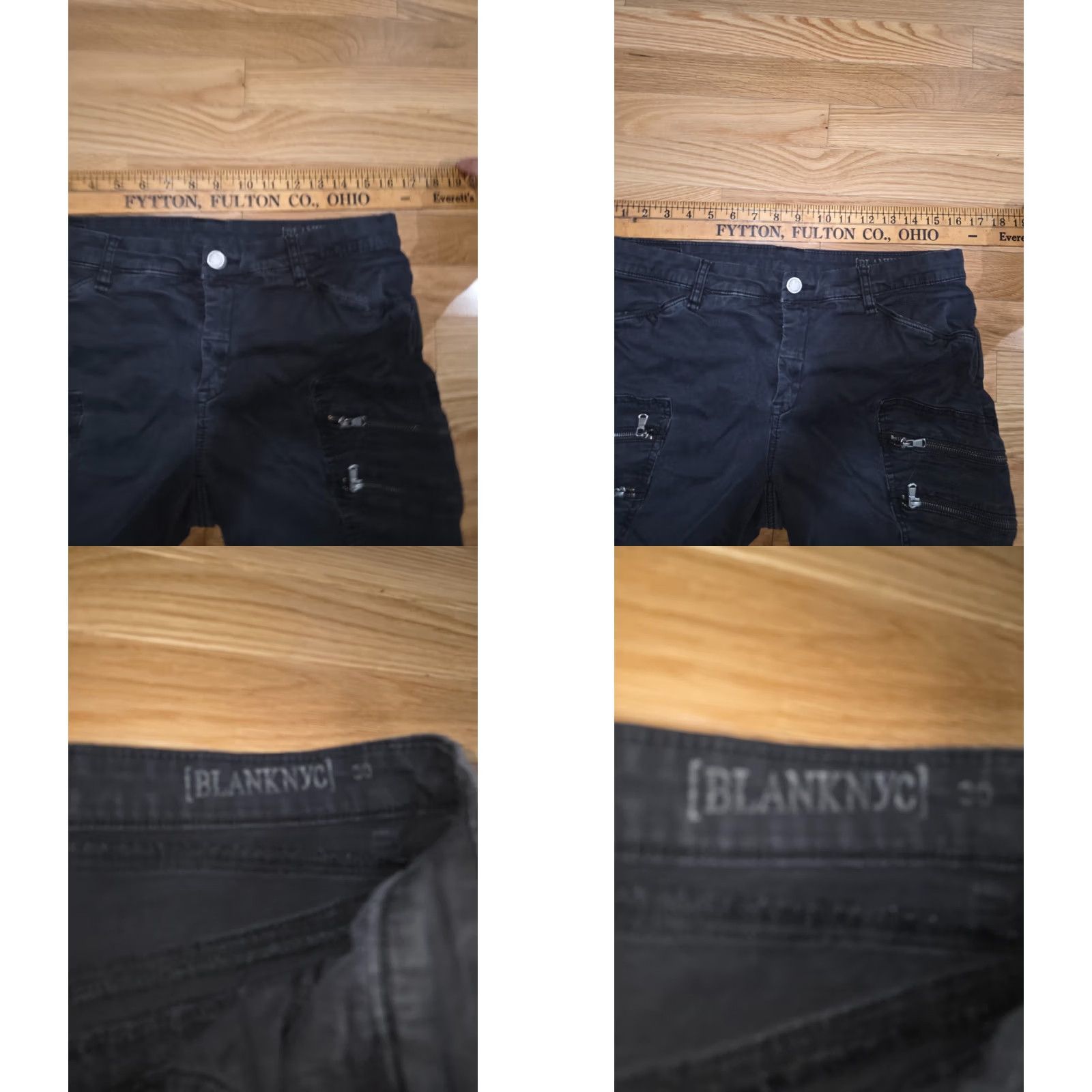 Vintage BLANKNYC Skinny Cargo Pants Women's 30 Black Denim Cotton Ankle Zip Pockets Size 30" / US 8 / IT 44 - 8 Thumbnail