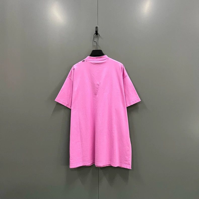 Balenciaga Balenciaga Pink letter logo printed short sleeve Size US L / EU 52-54 / 3 - 3 Thumbnail