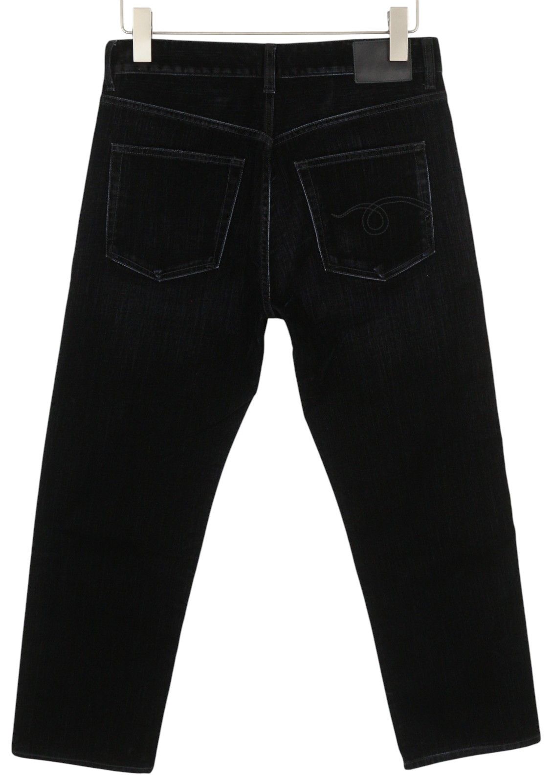 R13 ROMEO 28 Flocked Black Velvet Cropped Low Rise Logo 86248 Size 28" / US 6 / IT 42 - 4 Thumbnail