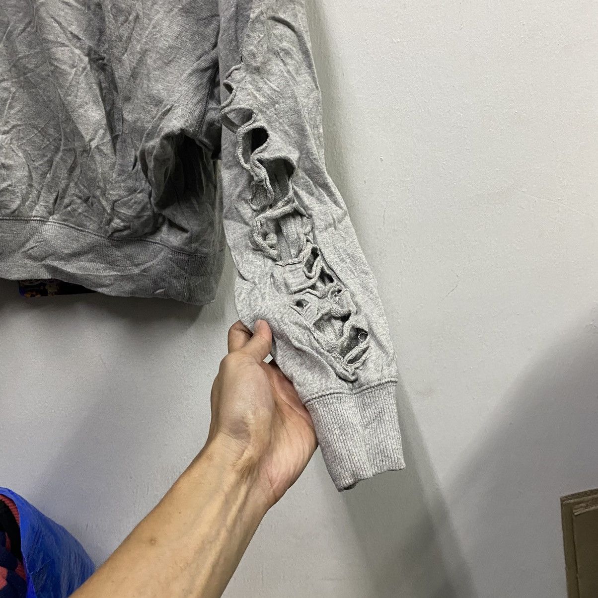 Diesel DIESEL Grey Distressed High-Neck Sweatshirt (Size XS) Size US XS / EU 42 / 0 - 5 Thumbnail