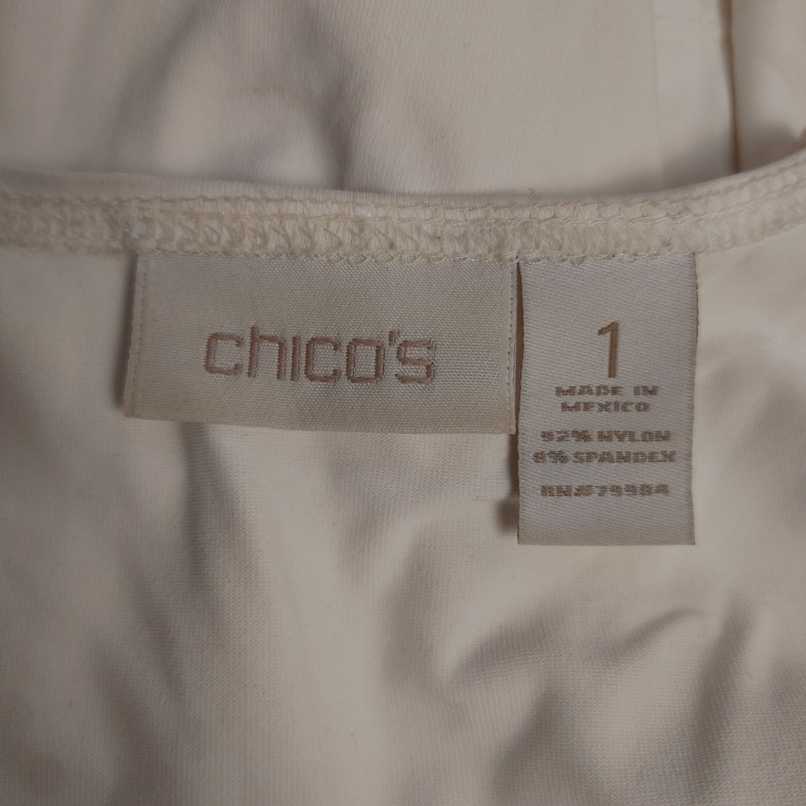 Chicos Chico's Women's 1 (XL) White Sleeveless Round Neck Tank Top Size XL / US 12-14 / IT 48-50 - 3 Thumbnail