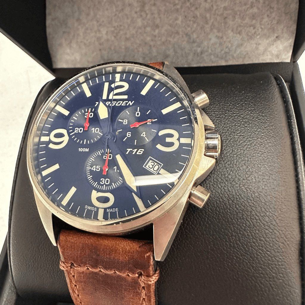 Other New Torgoen TN-1033 T16 GMT Blue Leather Strap Watch Size ONE SIZE - 2 Thumbnail