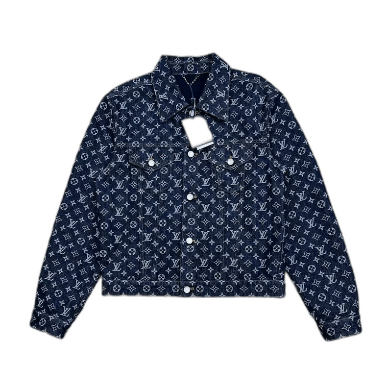 Louis Vuitton Louis Vuitton Denim Jacket with Monogram Pattern-2506 Size US L / EU 52-54 / 3 - 1 Thumbnail