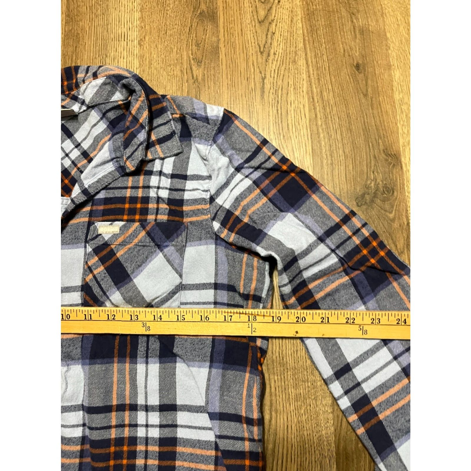 Vintage Columbia Shirt, Women's Size Large, Plaid, Button-Up, Long Sleeve, Orange, Blue, Casual, Fall, Spring, Summer, Regular Fit, Womens, Colu m bia Shirt Size L / US 10 / IT 46 - 5 Thumbnail