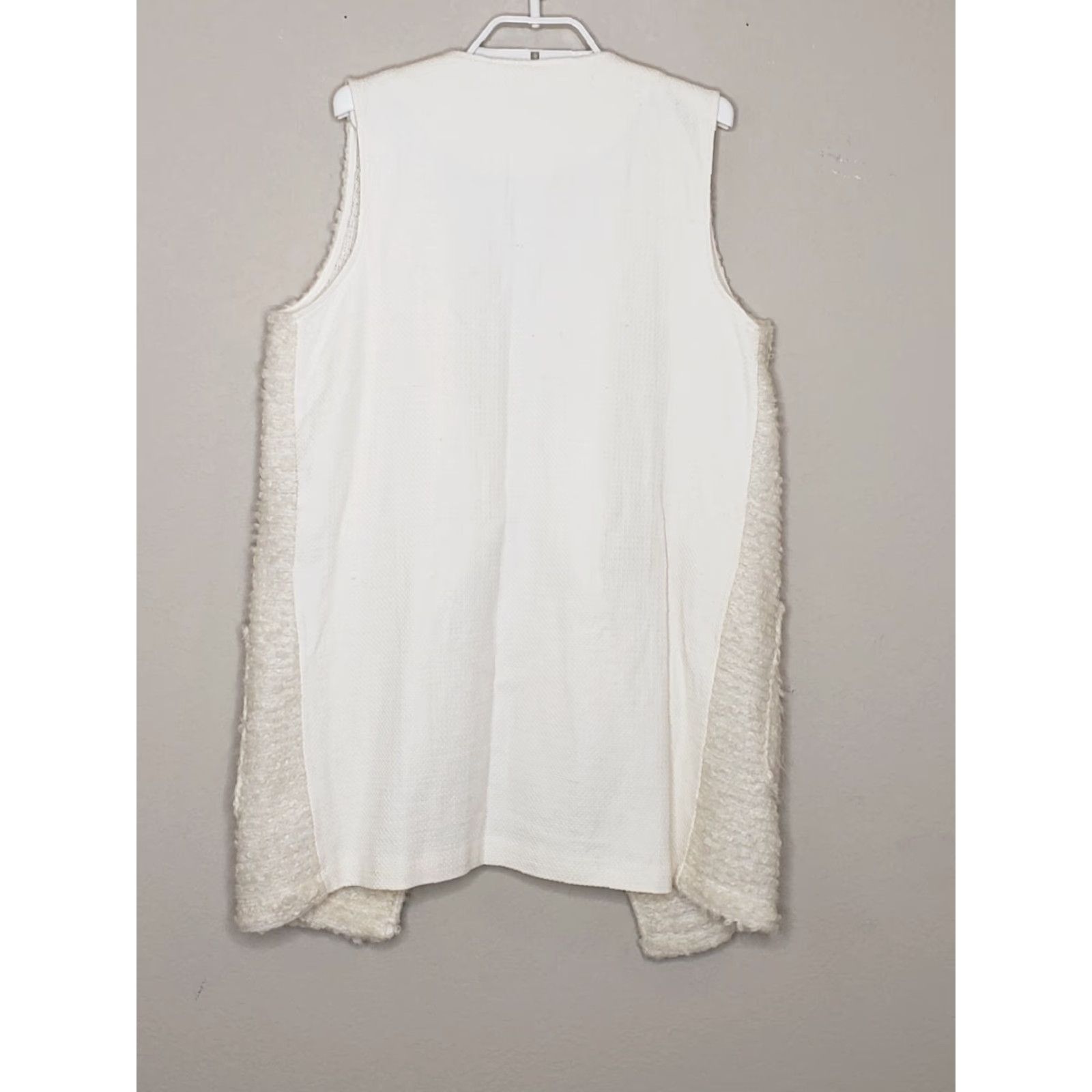 Zara Zara Basic Womens Cardigan Vest Open Front Sleeveless Ivory Linen Blend Long Sweater Small Size S / US 4 / IT 40 - 3 Thumbnail