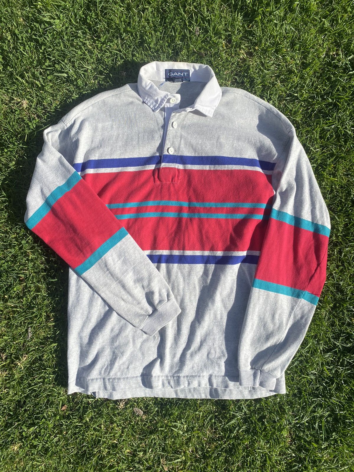 Gant × Vintage VINTAGE Longsleeve Striped Rugby Size US M / EU 48-50 / 2 - 1 Thumbnail