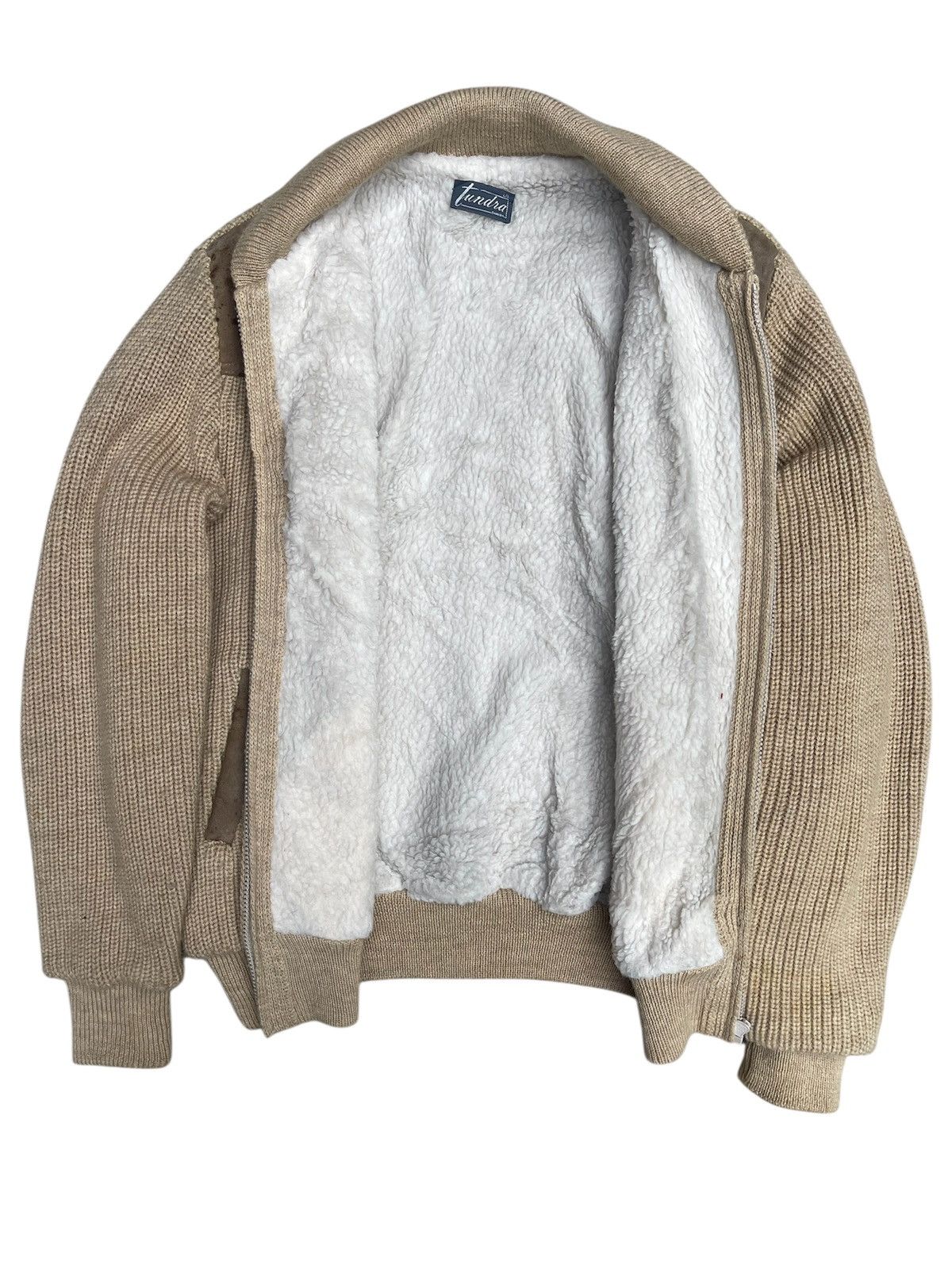 Tundra Canada Vintage Tundra Ribbed Knit Jacket – Suede Trim Stand Collar Size US L / EU 52-54 / 3 - 4 Thumbnail