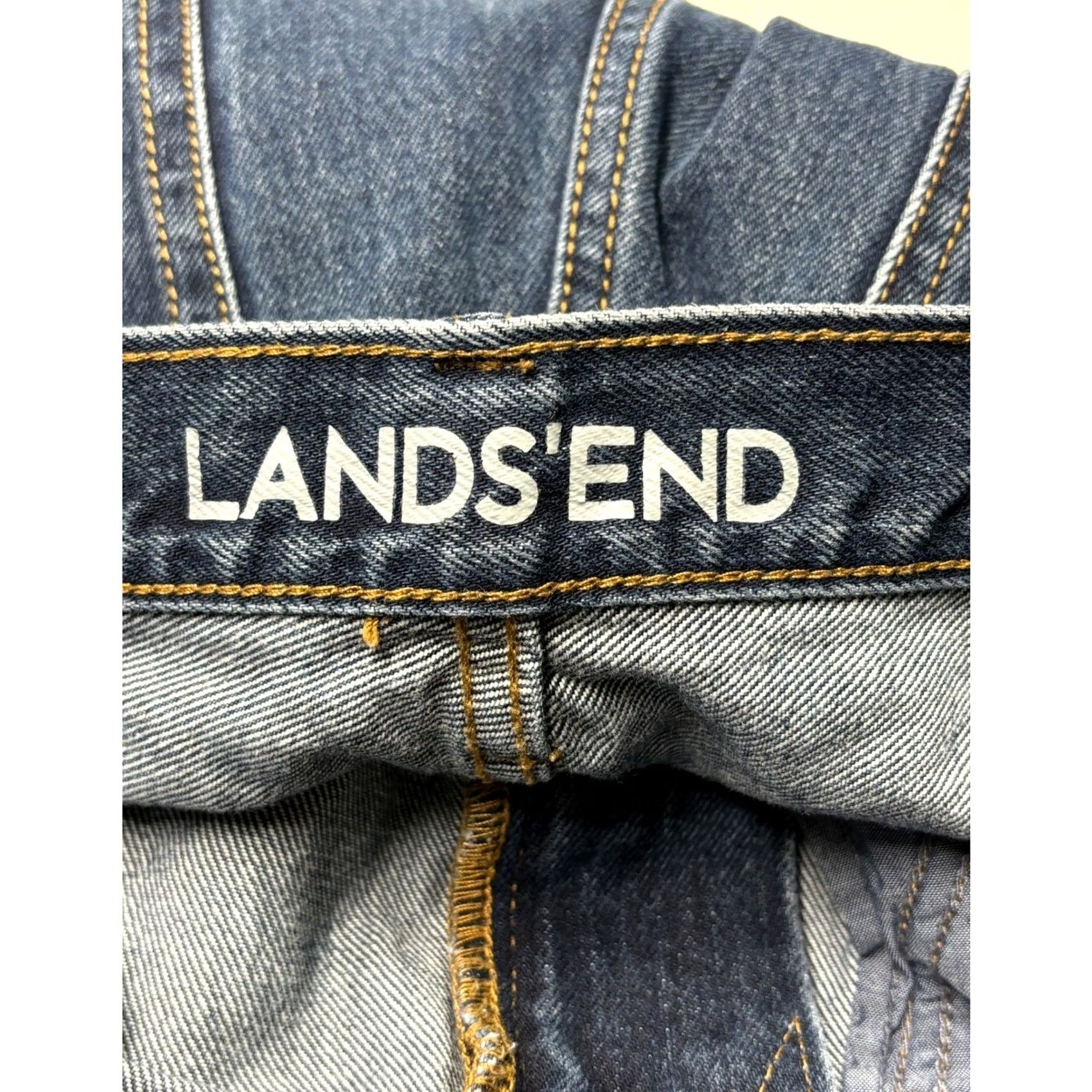 Lands' End Lands' End Jeans Men 33x33 Blue Denim Cotton Regular Fit Straight Pockets Easy Care Zip Button Vintage? No Size US 33 - 5 Thumbnail