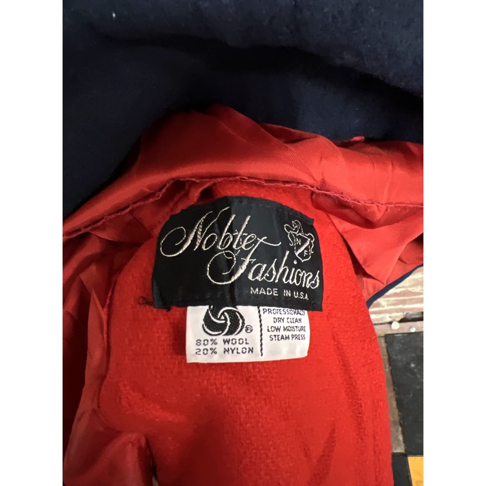 Vintage VINTAGE Nobter Fashions Coat Womens S/M Wool Blue 100% USA Oversized Long Blue Red Business Capable Size S / US 4 / IT 40 - 3 Thumbnail