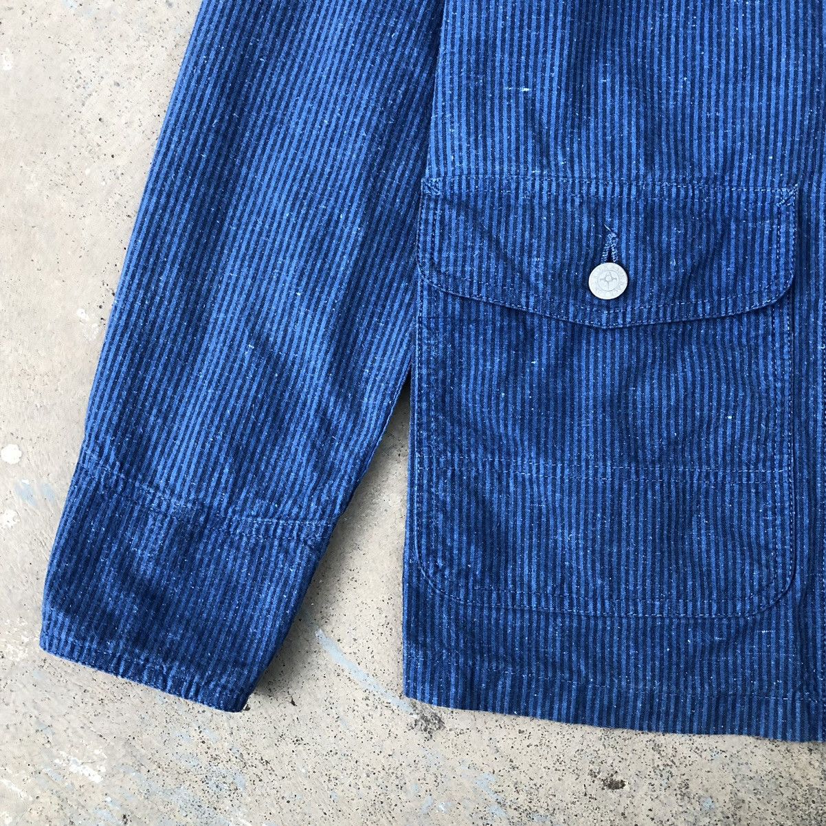 Backbone Vintage BACKBONE Striped Cotton Chore Denim Jacket Size US M / EU 48-50 / 2 - 13 Thumbnail