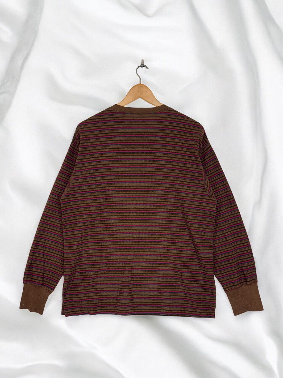 Marithe + Francois Girbaud Vintage Marithe Francois Girbaud Brown stripe t-shirts Size US L / EU 52-54 / 3 - 2 Thumbnail
