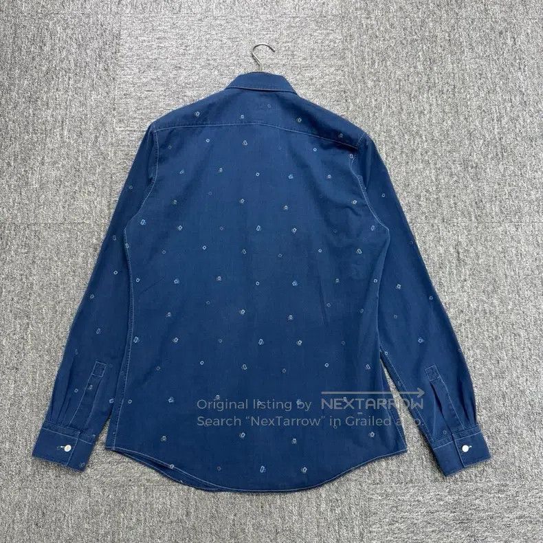 Hermes Hermes size 41 Lock buckle full print denim shirt Size US L / EU 52-54 / 3 - 5 Thumbnail