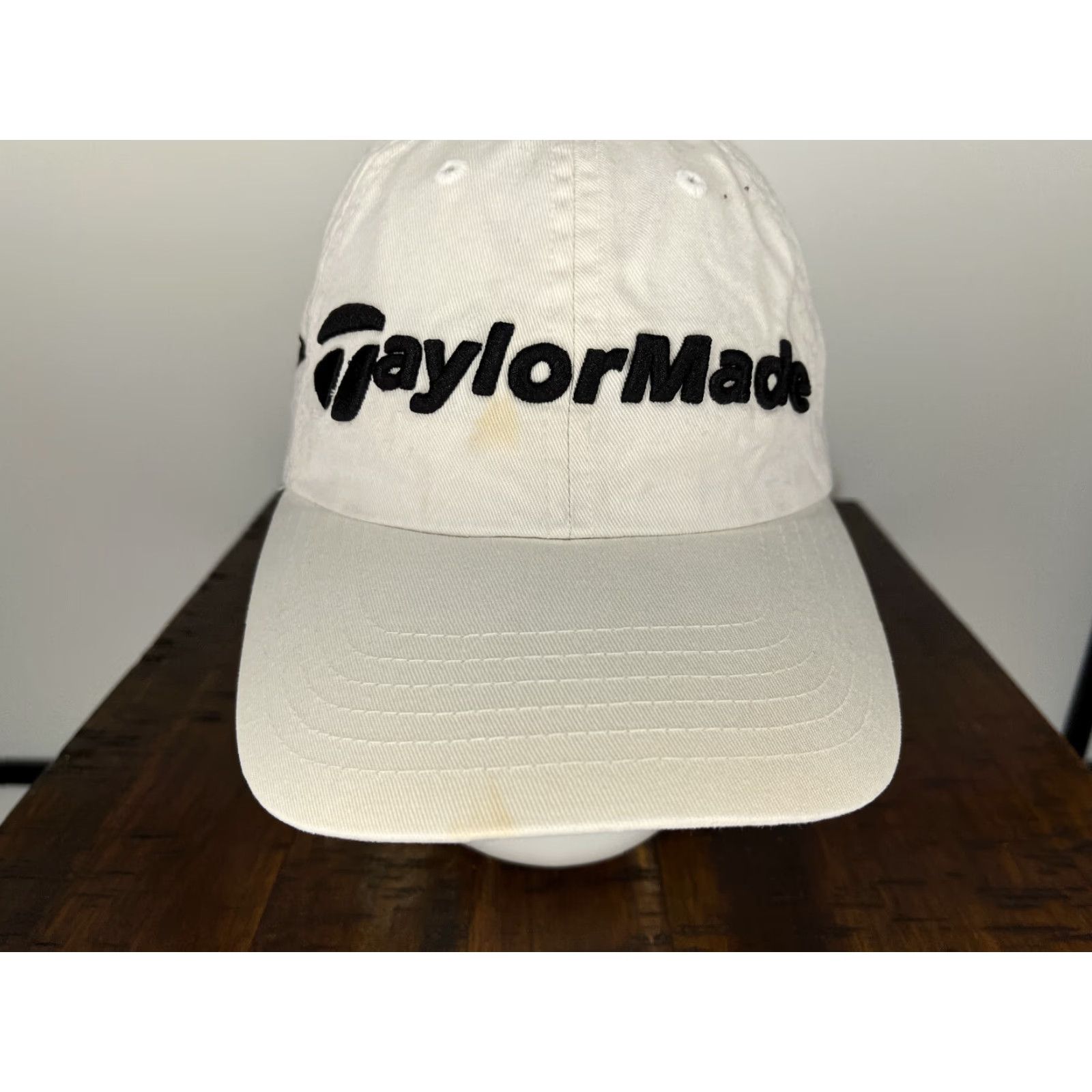 TaylorMade Taylormade Hat Cap Adjustable One Size White Cotton Twill Golf Hat Mens Cap R7 Twill Golf Golfer Logo White Cap Size ONE SIZE - 3 Thumbnail