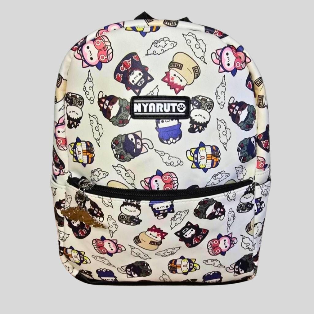Mad Engine Nyaruto Naruto Shippuden Mini Backpack Anime Cat Ninja Bag K in White, Women's