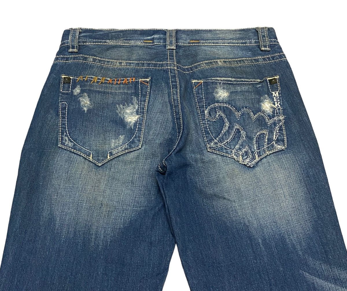 If Six Was Nine × Mek Denim Rare Design Vintage Brand Mek Denim Jeans 2000s Size US 33 - 4 Thumbnail