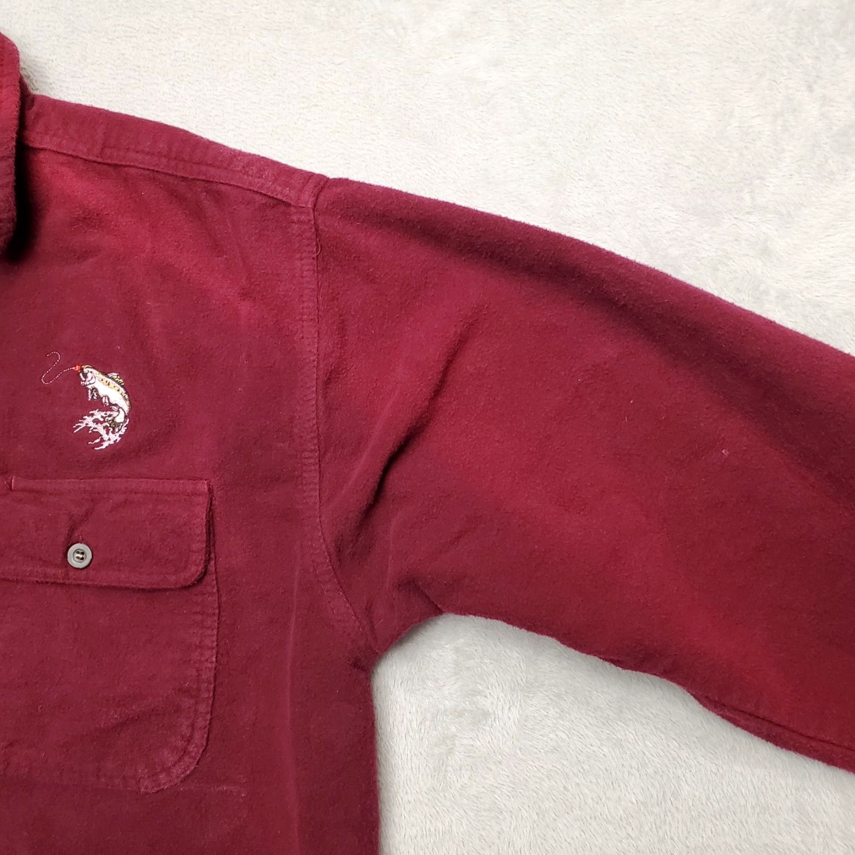 Vintage VINTAGE Northwest Shirt Mens XL Maroon Chamois Winterweight Long Sleeve Flannel Size US XL / EU 56 / 4 - 3 Thumbnail