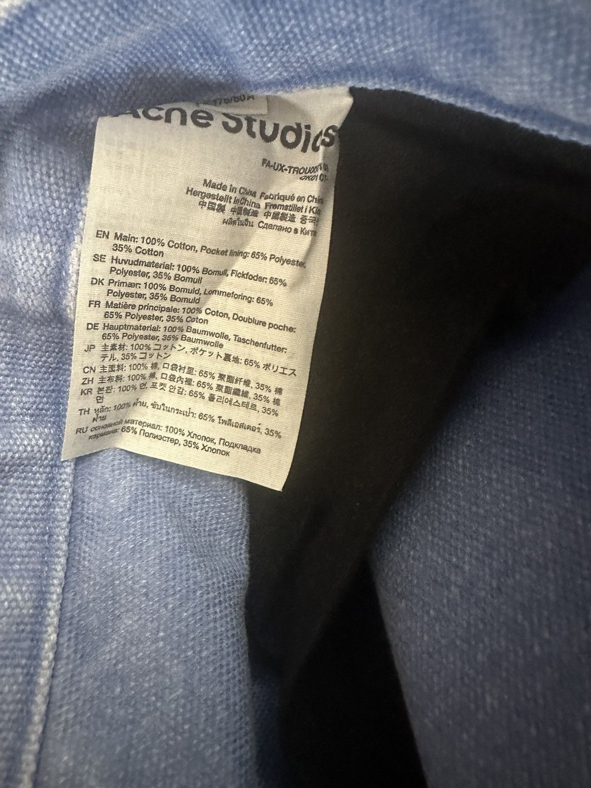 Acne Studios Acne Studios patch canvas trousers powder blue size medium Size US 32 / EU 48 - 6 Thumbnail