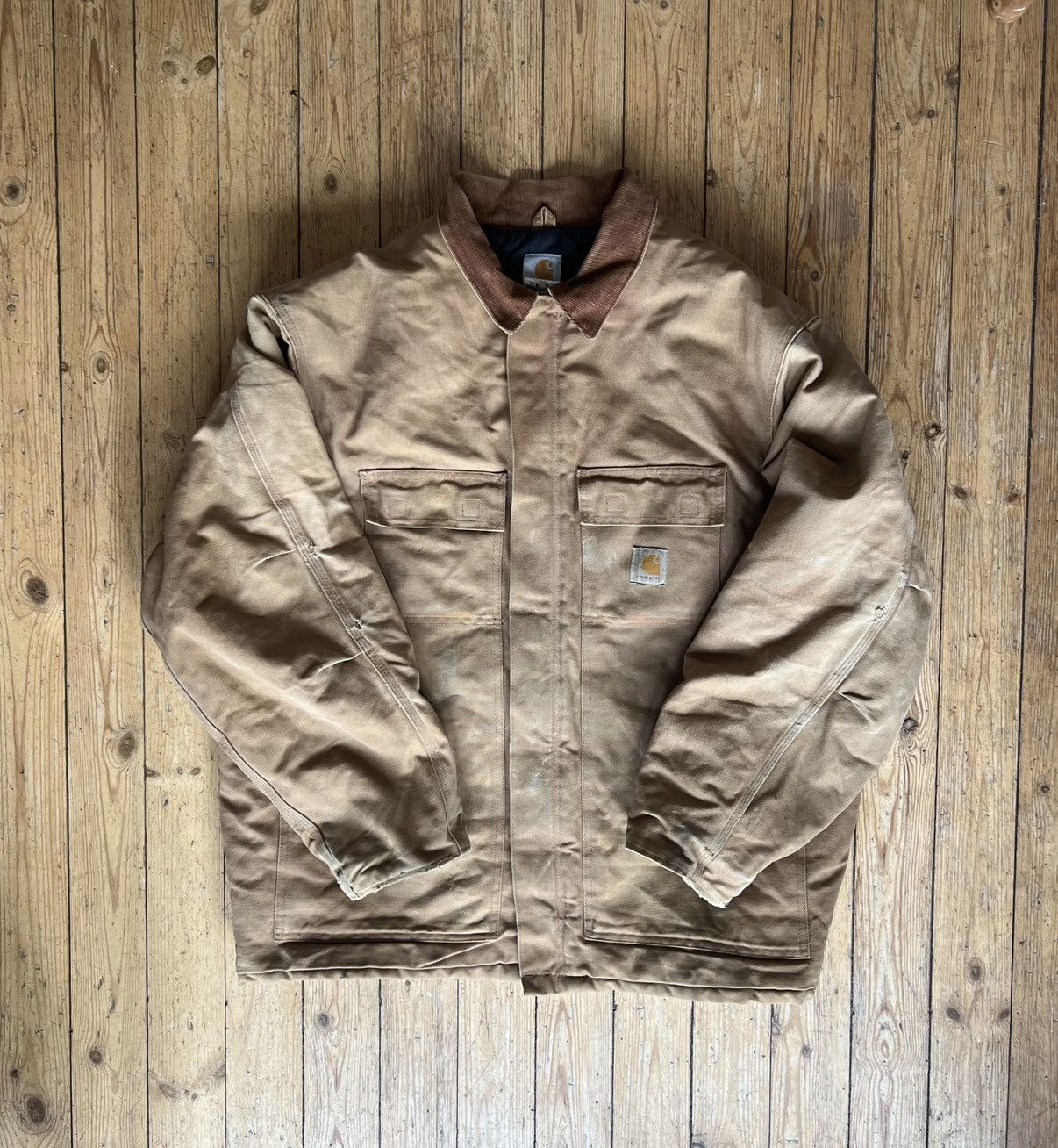vintage carhartt workwear jacket with double zip