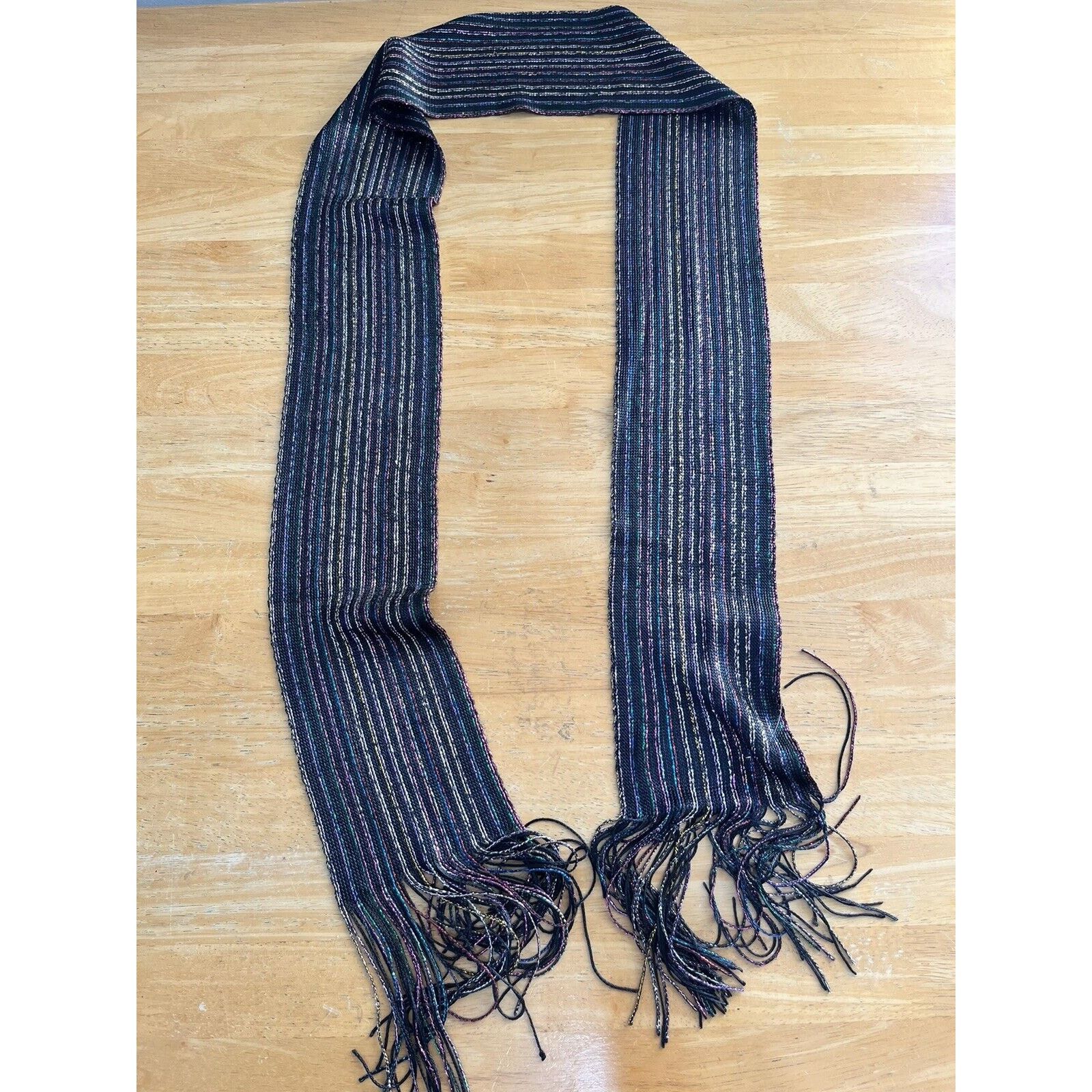 Other VTG Black Multi Color SCARF JAPAN SHAWL COWL 60" Size ONE SIZE - 1 Thumbnail