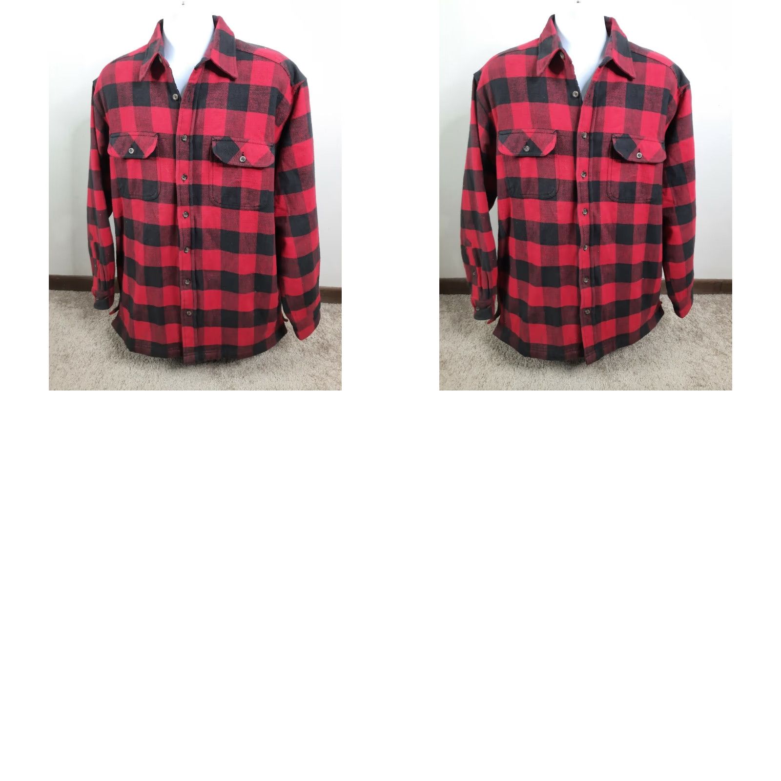 Vintage VINTAGE Hazel Creek Shirt Coat Jacket Quilted Lined Red Plaid Flannel Cotton Large LT Men Big & Tall Casual Outdoors Enduring Comfort Mens Size US L / EU 52-54 / 3 - 8 Thumbnail