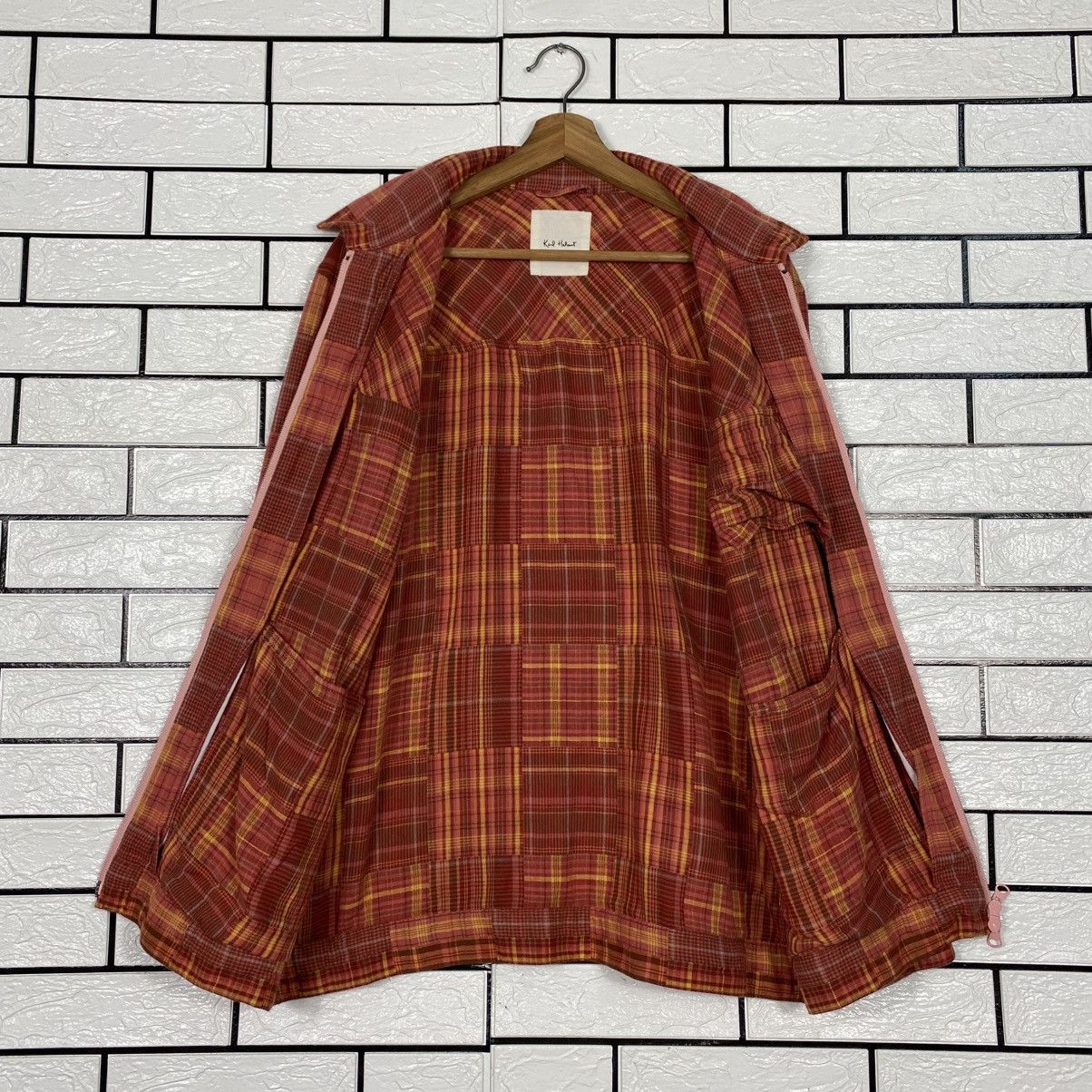 Issey Miyake 📌Vintage Wool Zipper Jacket Karl Helmut Tartan Design Size US L / EU 52-54 / 3 - 15 Thumbnail