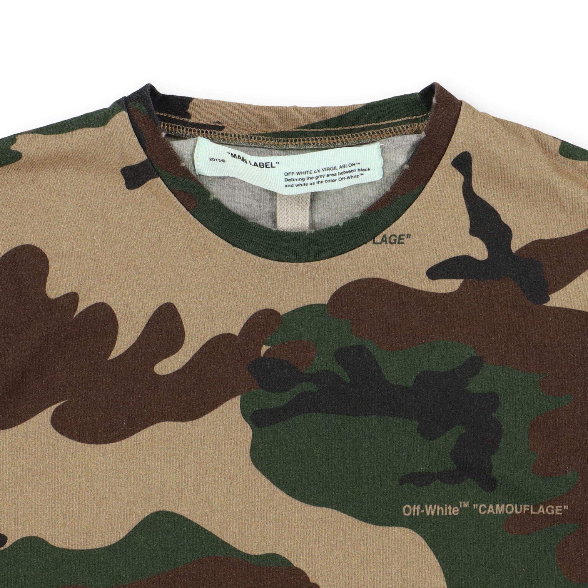 Off-White Camo Embroidered Logo Distressed LS T-Shirt Size US M / EU 48-50 / 2 - 5 Thumbnail